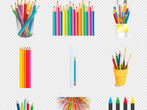 矢量彩色铅笔绘画素材合集 打造居家与工作的创意美学